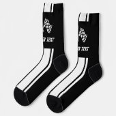 Dubbele, witte Stripe racevlaggen Sokken (Links)