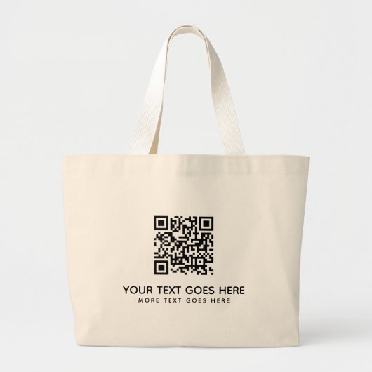 Dubbele zijdruk uw bedrijf Logo hier QR-code Grote Tote Bag (Voorkant)
