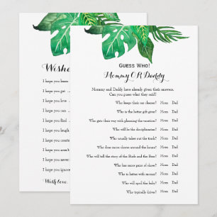 Dubbele zijkant - Baby shower games spelen wens    Kaart