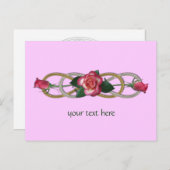 Dubbele zilvergouden Rozen Briefkaart (Voorkant / Achterkant)