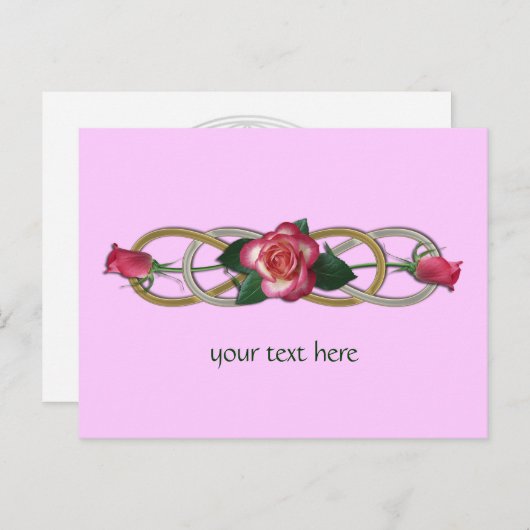 Dubbele zilvergouden Rozen Briefkaart (Voorkant / Achterkant)