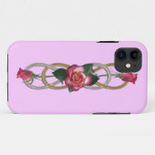 Dubbele zilvergouden Rozen Case-Mate iPhone Case (Achterkant (horizontaal))