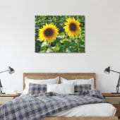 Dubbele zonnebloemen — Afdruk schilderCanvas Canvas Afdruk (Insitu (Slaapkamer))