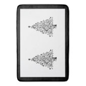 Dubbele zwarte en witte minimale kerstbomen badmat (Voorkant Verticaal)