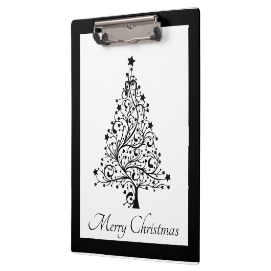 Dubbele zwarte en witte minimale kerstbomen klembord (Links)