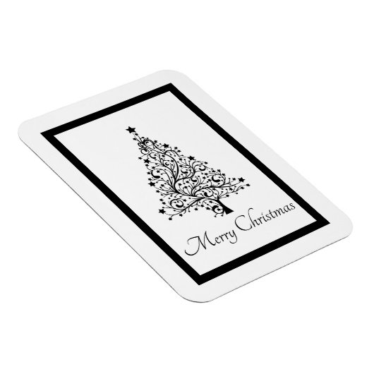 Dubbele zwarte en witte minimale kerstbomen magneet (Rechterzijde)