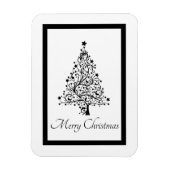 Dubbele zwarte en witte minimale kerstbomen magneet (Verticaal)