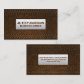 Dubbele zwarte lederen achtergrond visitekaartje (Voorkant / Achterkant)