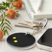 Dubbelgele puntenballacrylsleutelhanger sleutelhanger (Voorkant Rechts)