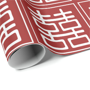 Dubbelgeluk Chinese bruiloft Cadeaupapier