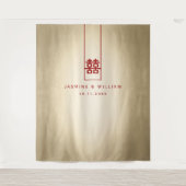 Dubbelgeluk Chinese bruiloft foto achtergrond Wandkleed (Voorkant)