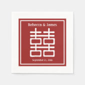 Dubbelgeluk Chinese bruiloft Servetten (Voorkant)