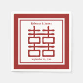 Dubbelgeluk Chinese bruiloft Servetten (Voorkant)