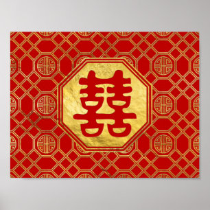 Dubbelgeluk Feng Shui-symbool Poster