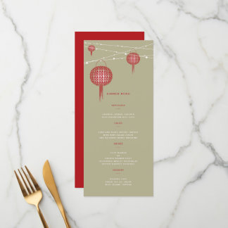 Dubbelgeluk Rode lampions Chinees huwelijk Menu