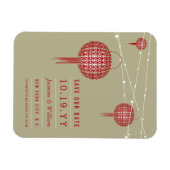 Dubbelgeluk rode lampjes Aziatisch sparen de datum Magneet (Horizontaal)