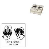 Dubbelgeluk Weddenschap Monogram Rubberstempel (Gestempeld)