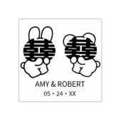Dubbelgeluk Weddenschap Monogram Rubberstempel Rubberstempel (Afrduk)