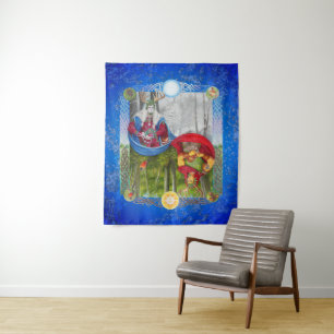 Dubbelportret van de Hulstkoning en de Eikenkoning Wandkleed