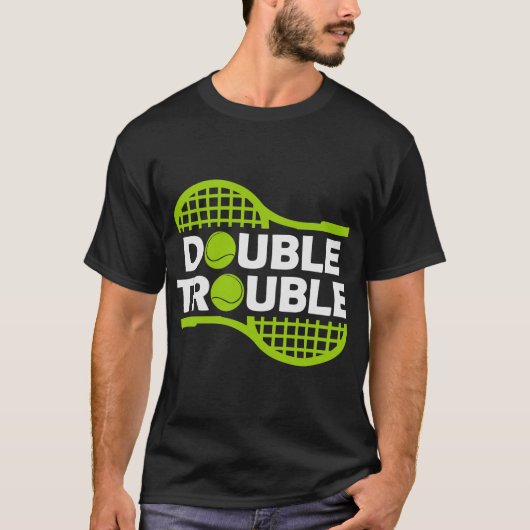 Dubbelproblemen — Funny-Tennis T-shirt (Voorkant)