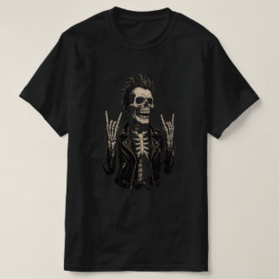 dubbelrotsskelet   Metal Horns Up T-shirt" T-shirt