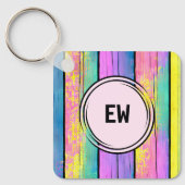 Dubbelzijdig 2 foto's voegen roze initialen toe sleutelhanger (Voorkant)