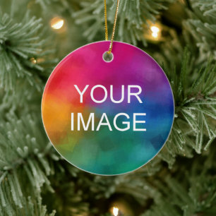 Dubbelzijdig afdrukken Upload uw eigen foto Logo n Keramisch Ornament