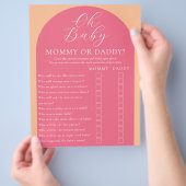 Dubbelzijdig baby shower spel flyer (Hand)