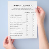 Dubbelzijdig baby shower spel flyer (Hand)