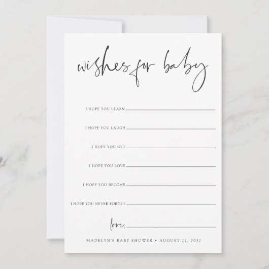 Dubbelzijdig Baby shower Wensen & Voorspellingen K Kaart (Voorkant)