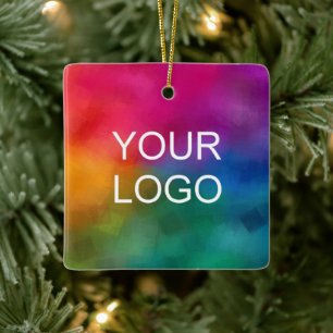 Dubbelzijdig bedrukt uw zakelijke Logo-plein Keramisch Ornament