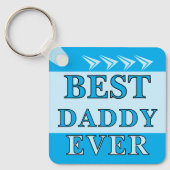 Dubbelzijdig beste papa ooit foto blauw sleutelhanger (Voorkant)
