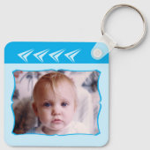 Dubbelzijdig beste papa ooit foto blauw sleutelhanger (Achterkant)