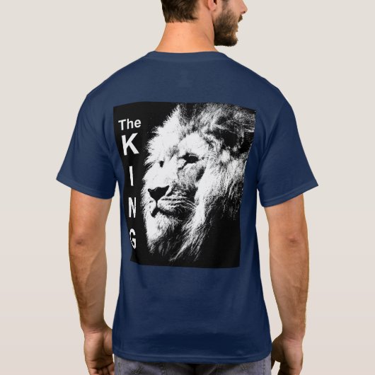 Dubbelzijdig de koning moderne Pop Art Lion Hoofd T-shirt (Achterkant)