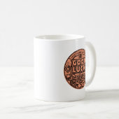 Dubbelzijdig en goed gelakte munt op een stevige M Koffiemok (Voorkant rechts)