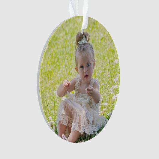 Dubbelzijdig gepersonaliseerd kerstversiering ornament (voorkant)