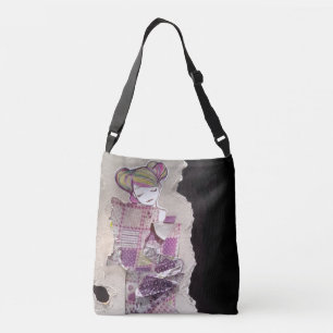 dubbelzijdig gothisch lolita veranderd kunstcollag crossbody tas