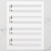 Dubbelzijdig Grand Staffs Muziek Manuscript Papier Briefhoofd (Voorkant)