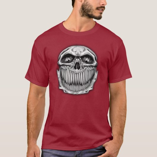 Dubbelzijdig Happy en sad Skull T-shirt (Voorkant)