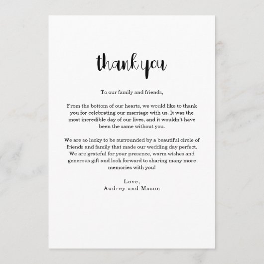 Dubbelzijdig huwelijk - Hartelijk dank voor uw kaa Feestdagenkaart (Achterkant)