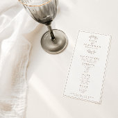 Dubbelzijdig ivoor & roest bruiloft bar/diner menu