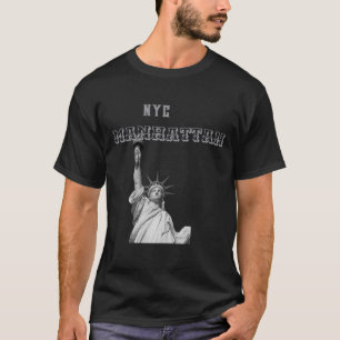 Dubbelzijdig Liberty Standbeeld Nyc Manhattan Here T-shirt