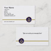 Dubbelzijdig Masonisch visitekaartje (Voorkant / Achterkant)