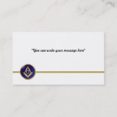 Dubbelzijdig Masonisch visitekaartje (Achterkant)