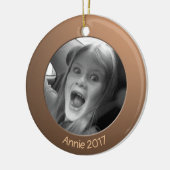 Dubbelzijdig messing 2 x Aangepaste Foto en Tekst Keramisch Ornament (Links)