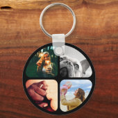 Dubbelzijdig metaal 8 Foto's Circle Sleutelhanger (Achterkant)