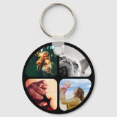 Dubbelzijdig metaal 8 Foto's Circle Sleutelhanger (Achterkant)