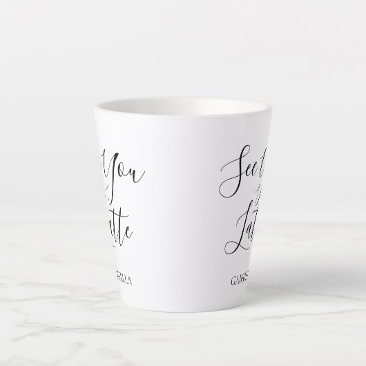 Dubbelzijdig modern zie je zwart wit latte mok (Voorkant)