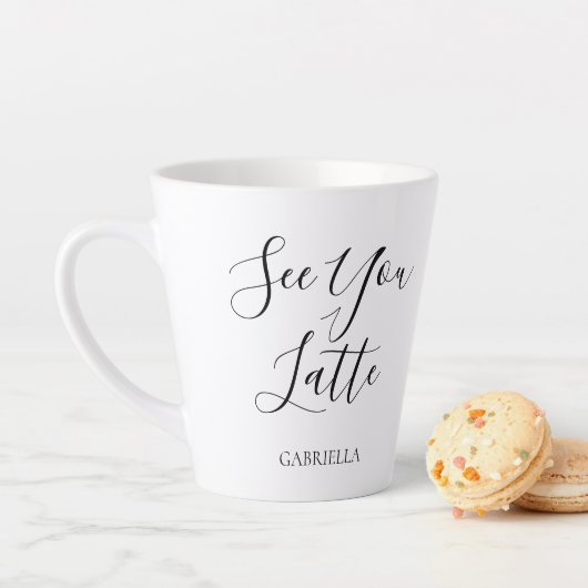 Dubbelzijdig modern zie je zwart wit latte mok (In situ)