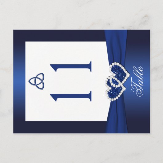 Dubbelzijdig Navy Blauw en Wit Tafelnummer (Voorkant)